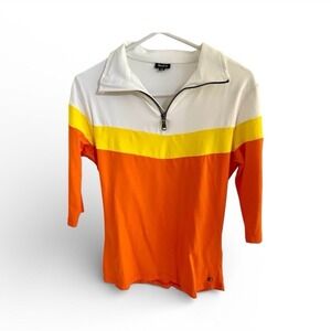 MDC Women's Golf cycling active Polo Small Colorblock 1/4 Zip Athletic Top
